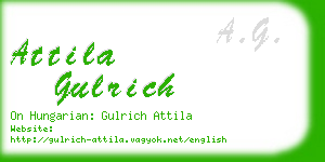 attila gulrich business card